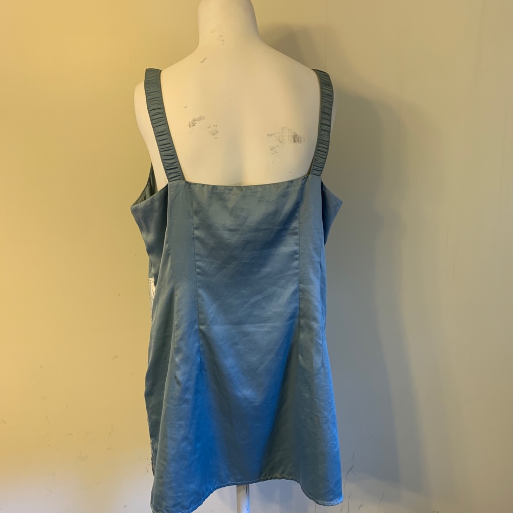 Soft Surroundings Silky Blue Lace Print Tank Top M - Picture 8 of 8